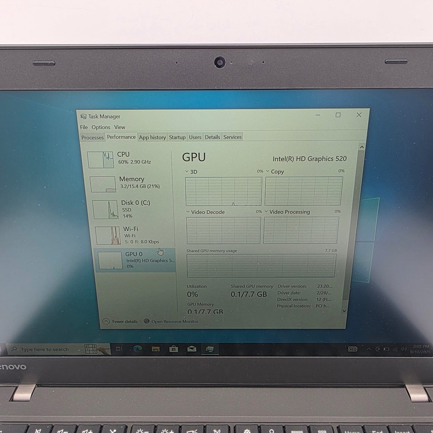 Lenovo Laptop 15.6" i5-6200U 2.3GHz 8GB RAM 1TB HDD