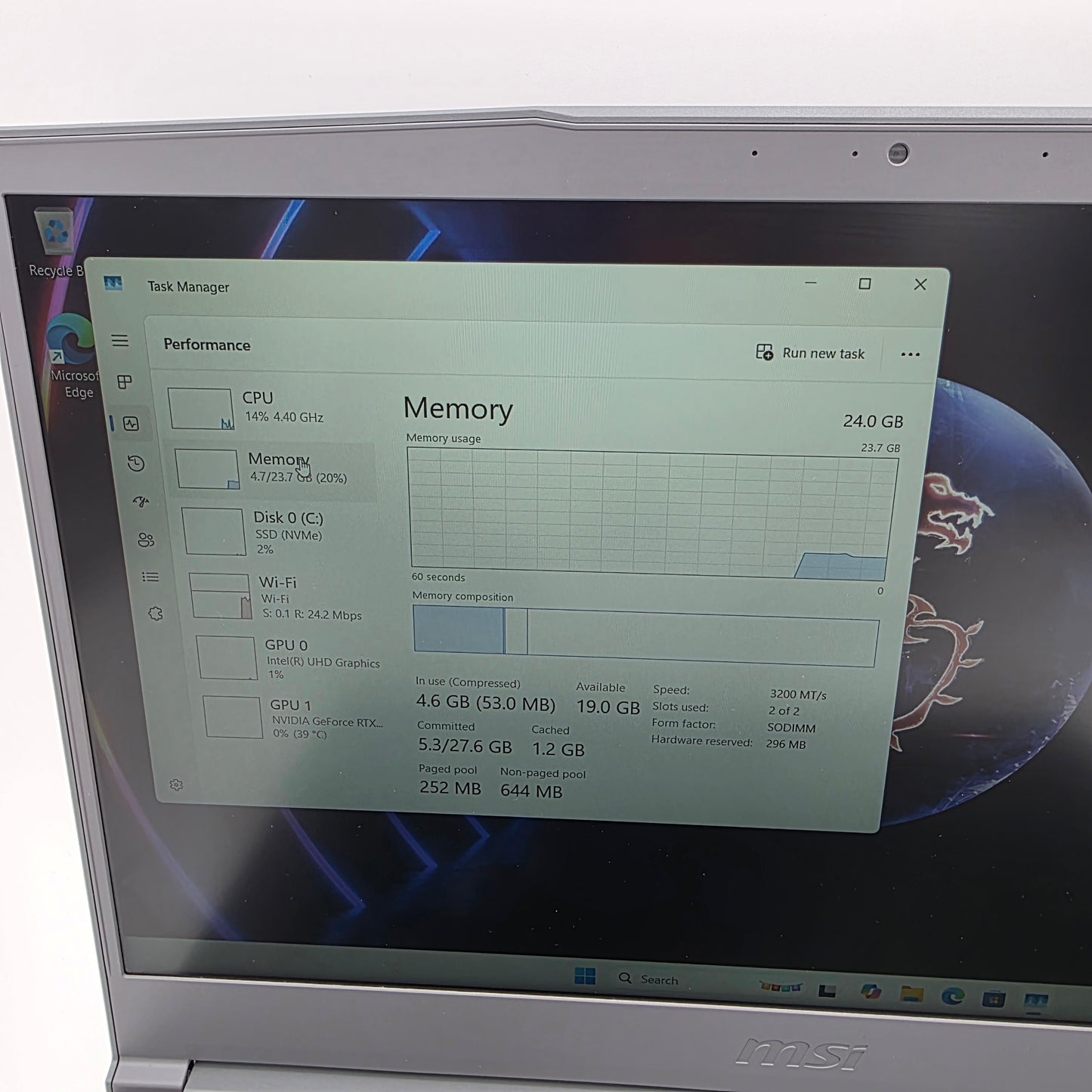 MSI Thin 15 B13VE 15.6" i5-13420H 2.1GHz 24GB RAM 512GB SSD GeForce RTX 4050