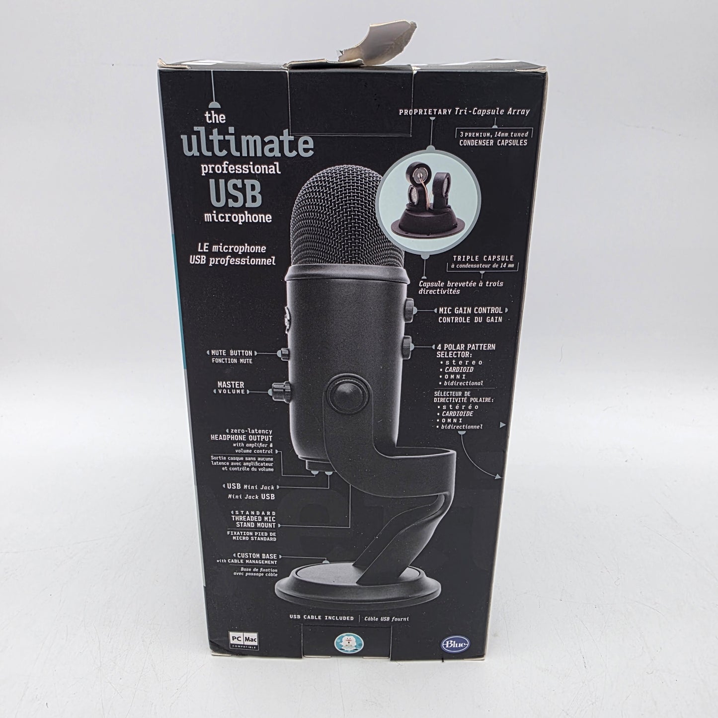 Blue Blue Yeti Blackout Condenser Studio Microphone