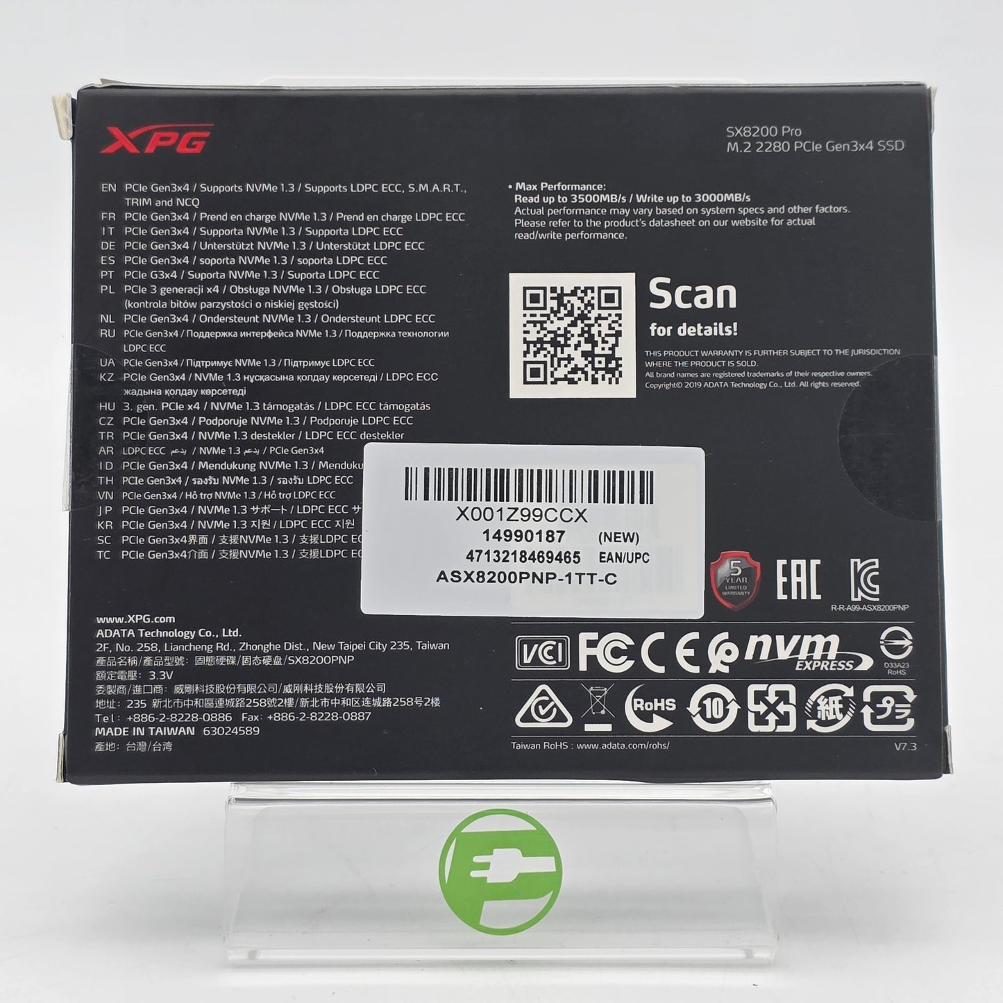 New ADATA 2280mm SX8200 Pro 1TB M.2 NVMe Gen 3.0 x 4 SSD ASX8200PNP-1TT-C