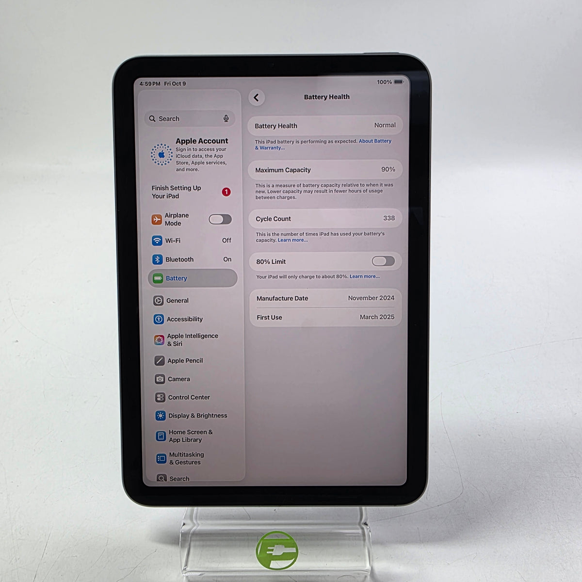 WiFi Only Apple iPad Mini (A17 Pro) 128GB Space Gray MXN63LL/A