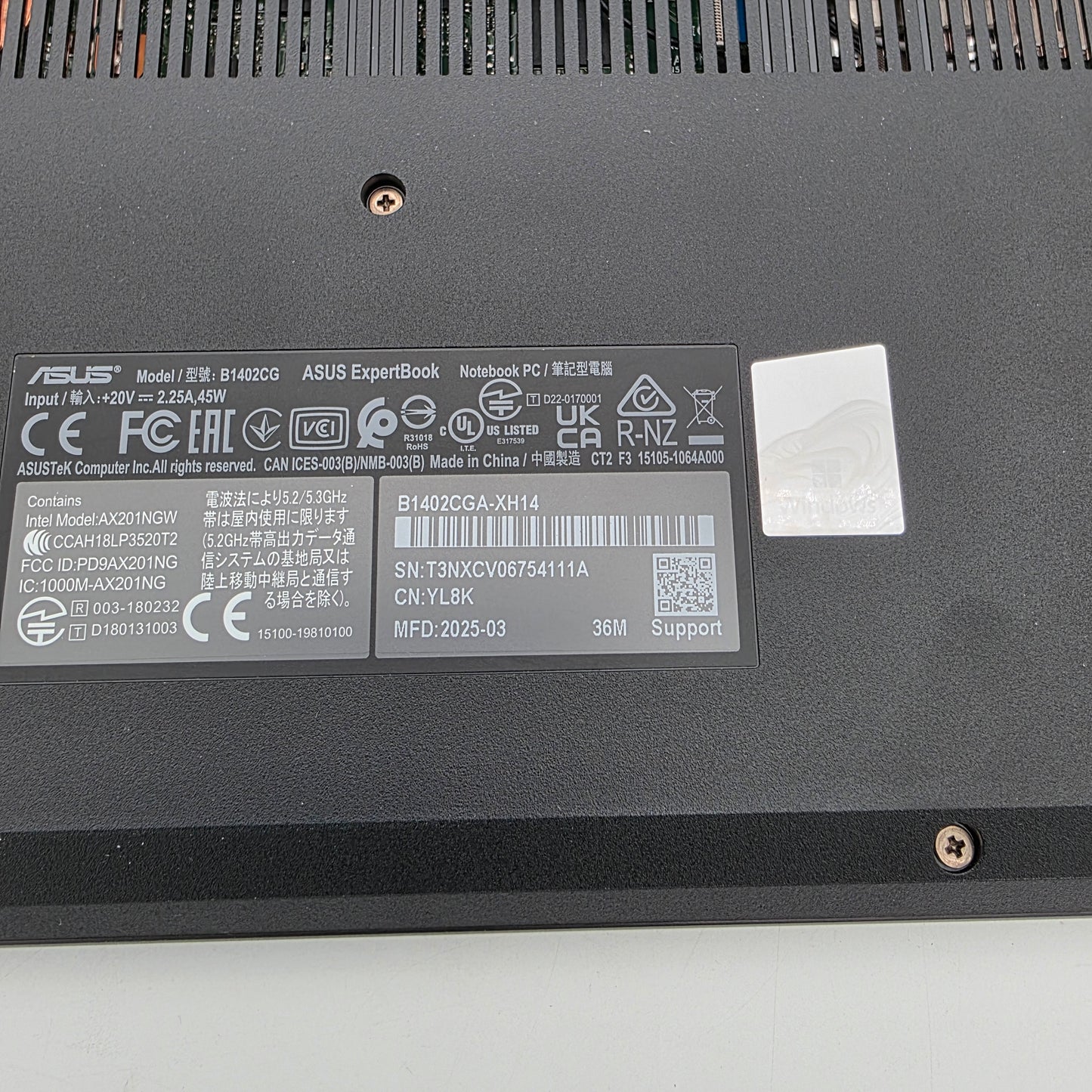 Asus ExpertBook B1 B1402 14" N100 0.8GHz 4GB RAM 128GB SSD