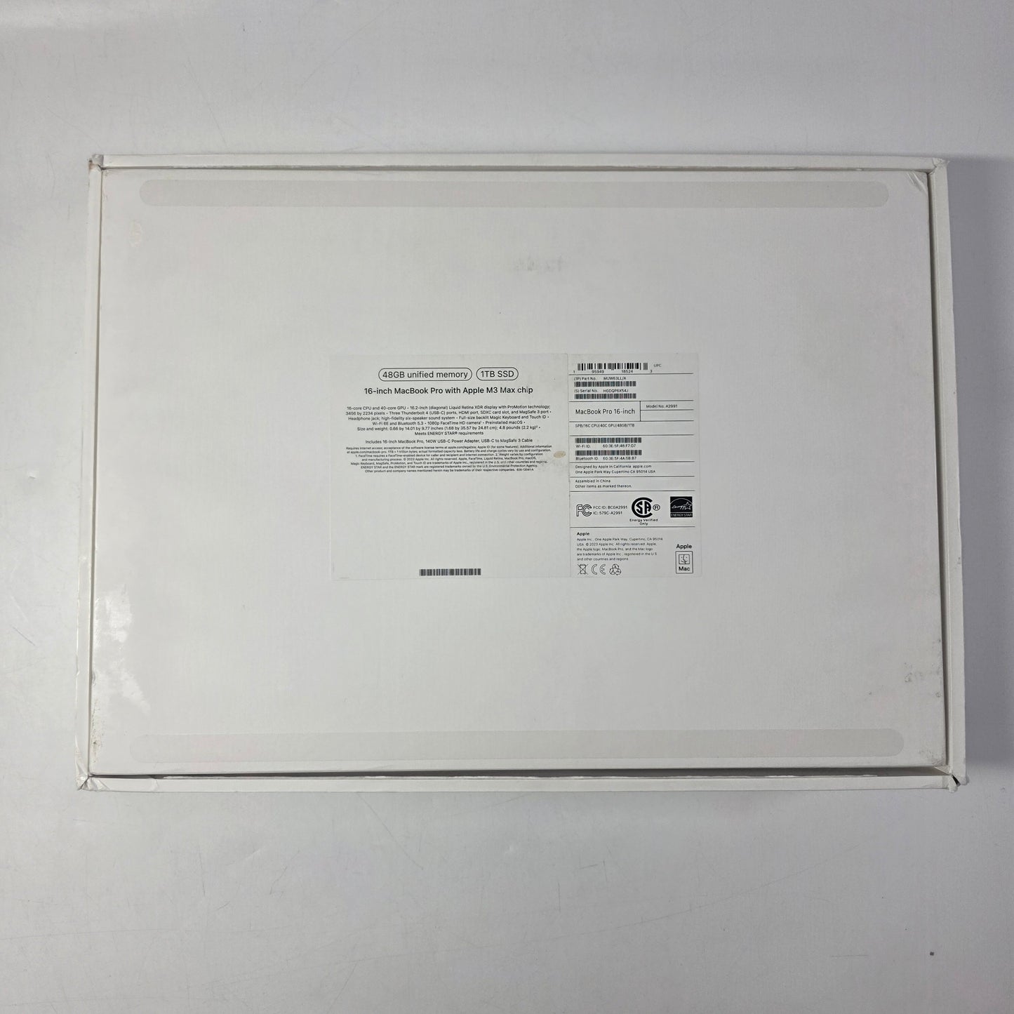 2023 Apple MacBook Pro 16" M3 Max 4.0GHz 48GB RAM 1TB SSD MUW63LL/A