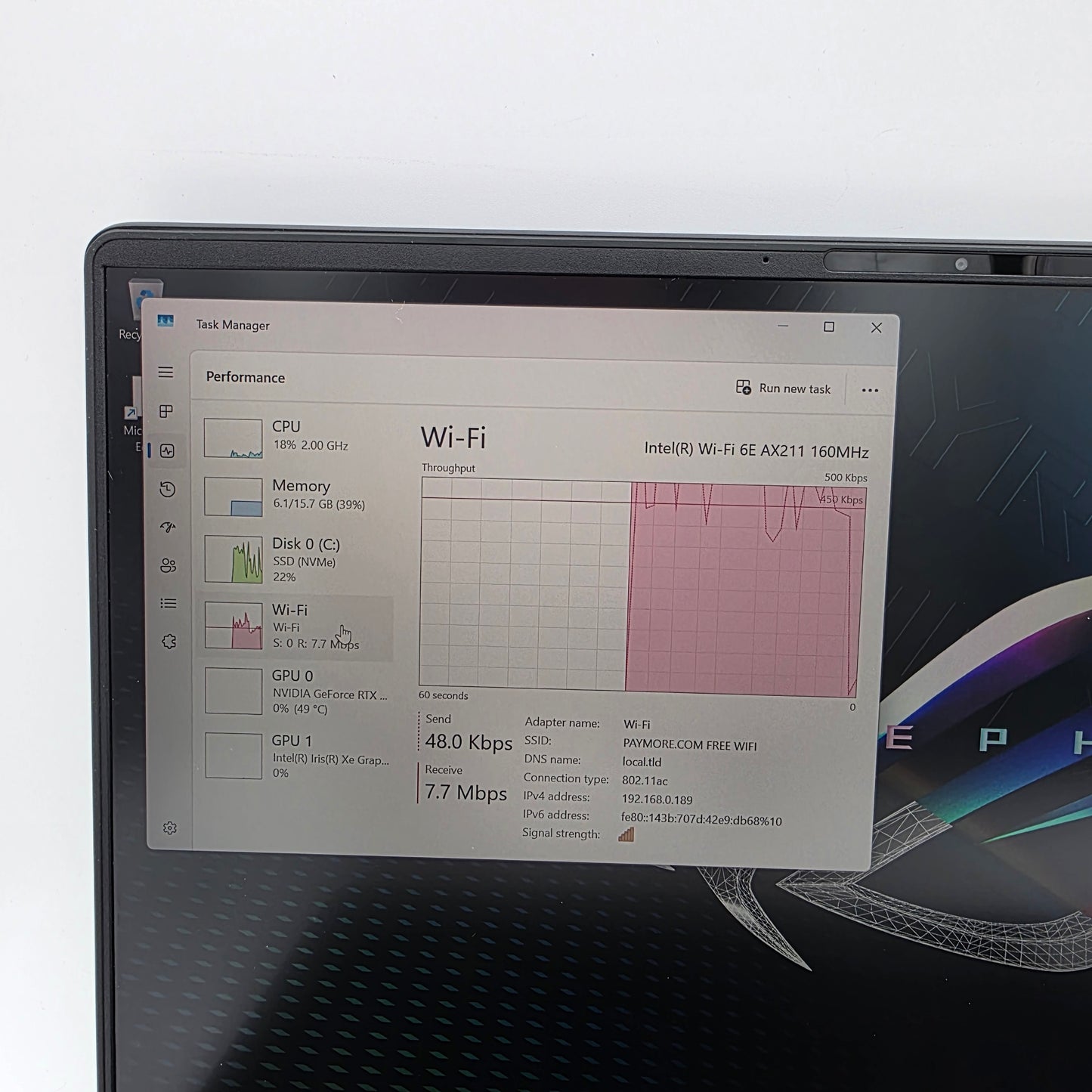 Asus ROG Zephyrus M16 GU603Z 16" i9-12900H 2.5GHz 16GB RAM 1TB SSD