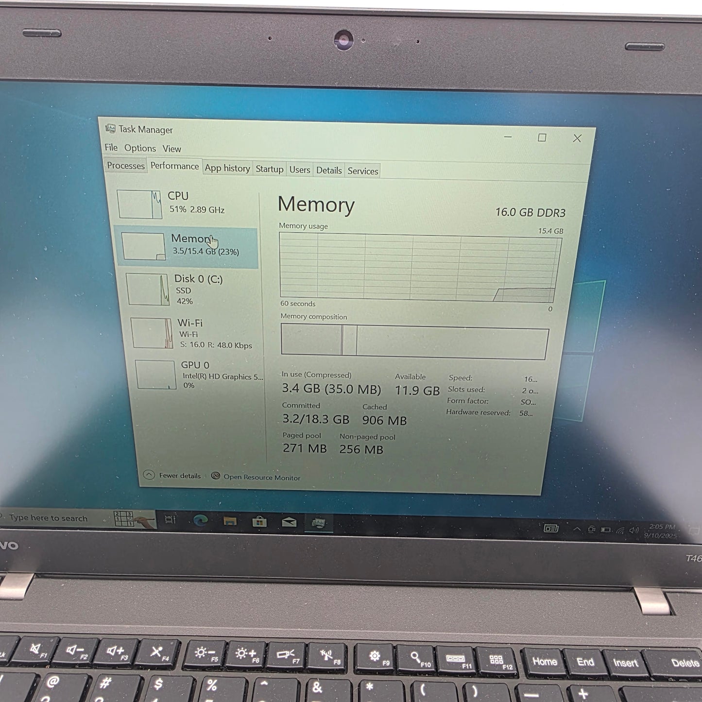 Lenovo Laptop 15.6" i5-6200U 2.3GHz 8GB RAM 1TB HDD