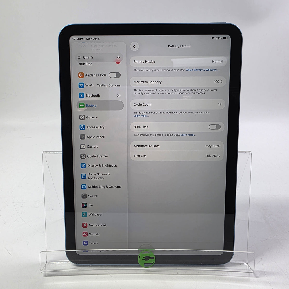 WiFi Only Apple iPad 11" (A16) 128GB Blue MD4A4LL/A