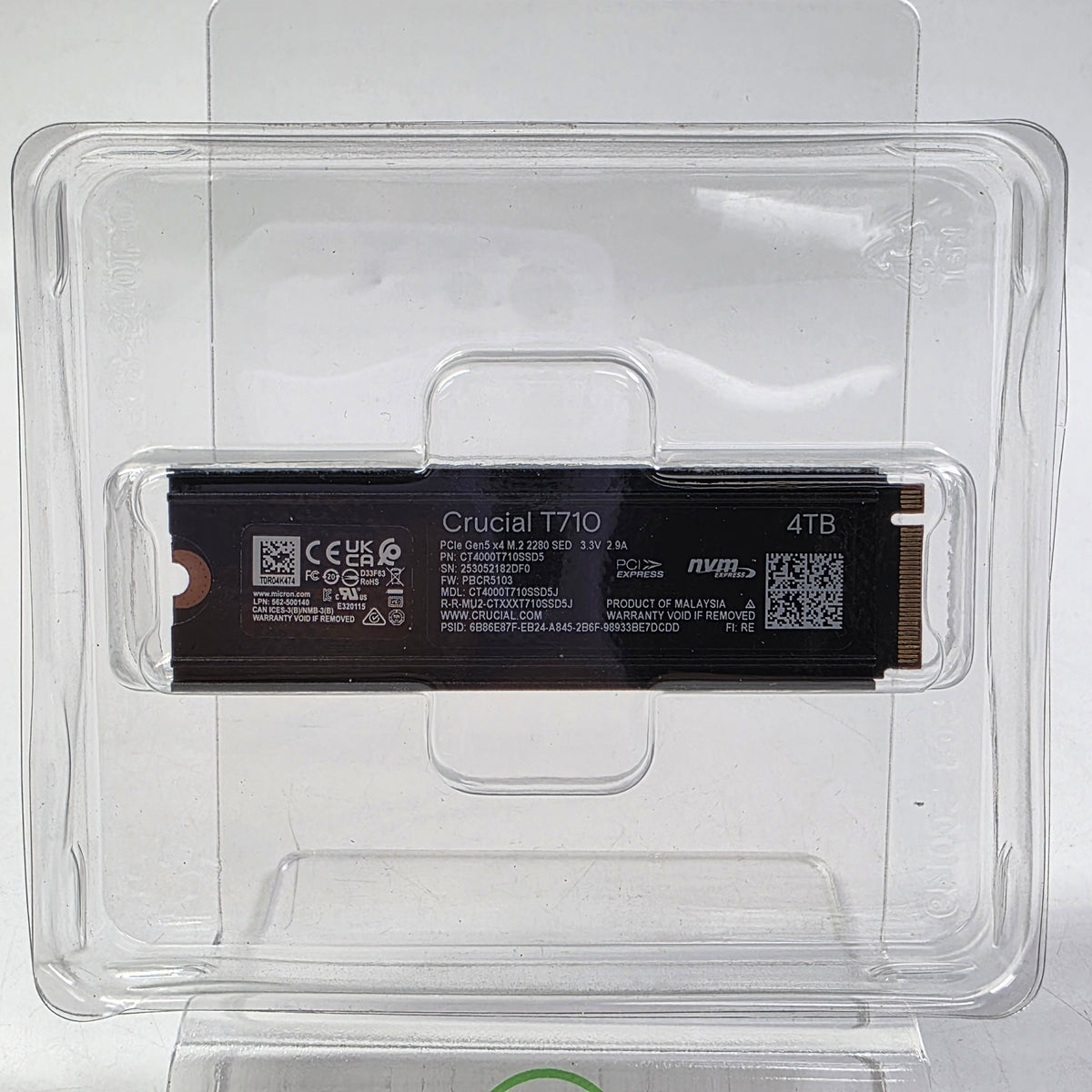 Micron 2280mm Crucial 4TB M.2 NVMe Gen 5.0 x 4 SSD T710