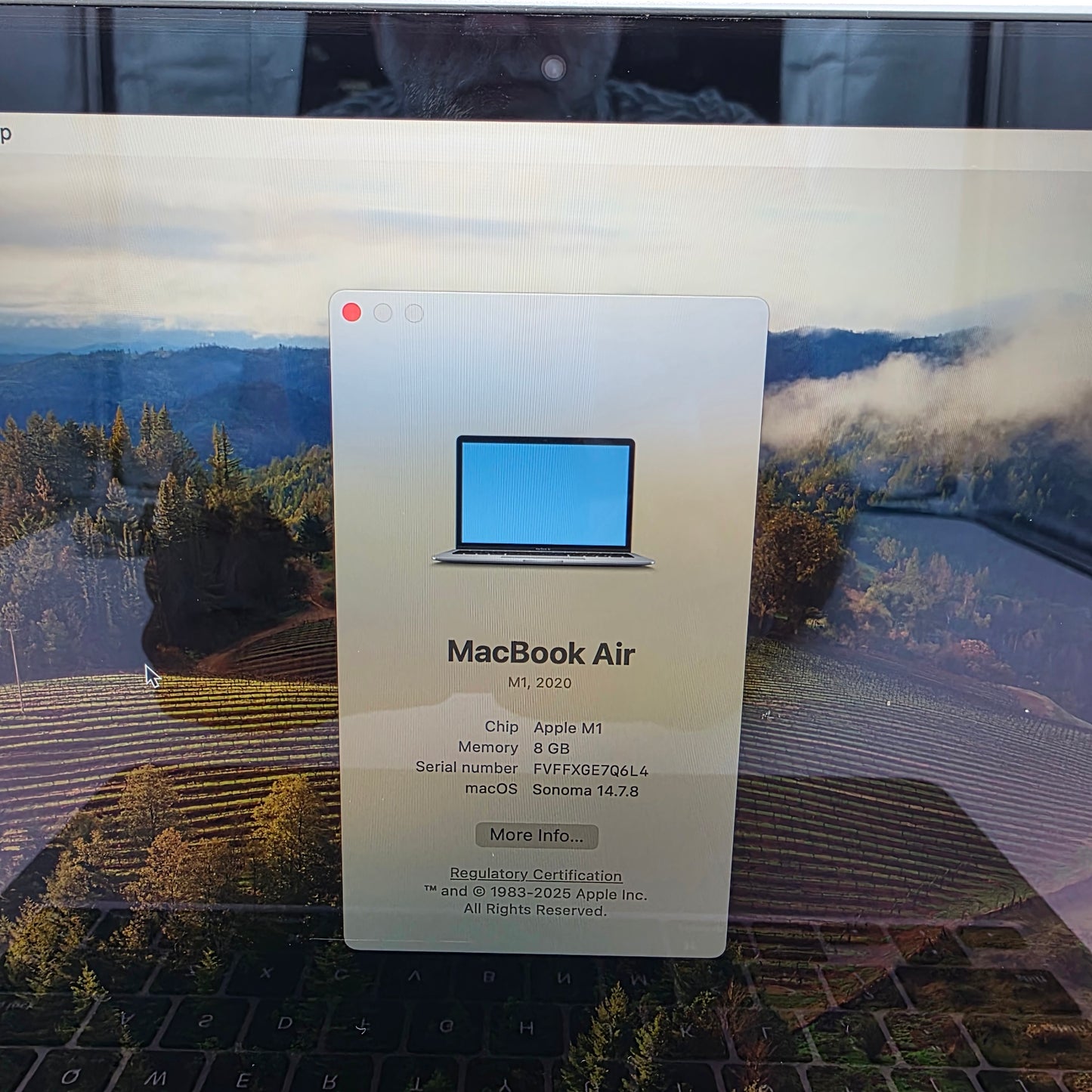 2020 Apple MacBook Air 13.3" M1 7C GPU 3.2GHz 8GB RAM 256GB SSD MGN63LL/A