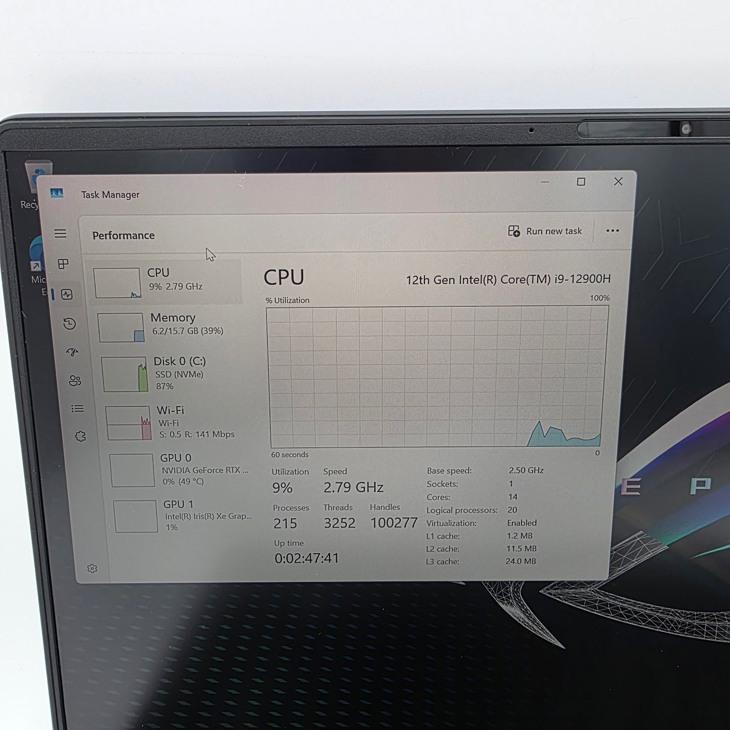 Asus ROG Zephyrus M16 GU603Z 16" i9-12900H 2.5GHz 16GB RAM 1TB SSD