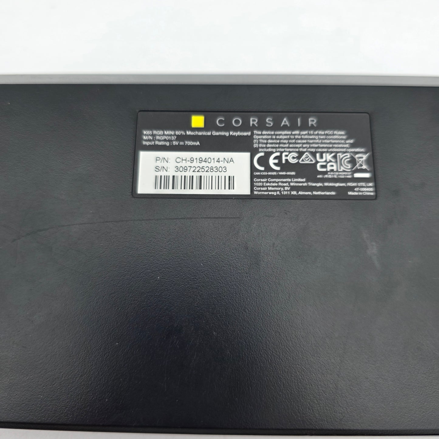 Corsair K65 RGB Mini Wired Gaming Keyboard RGP0137