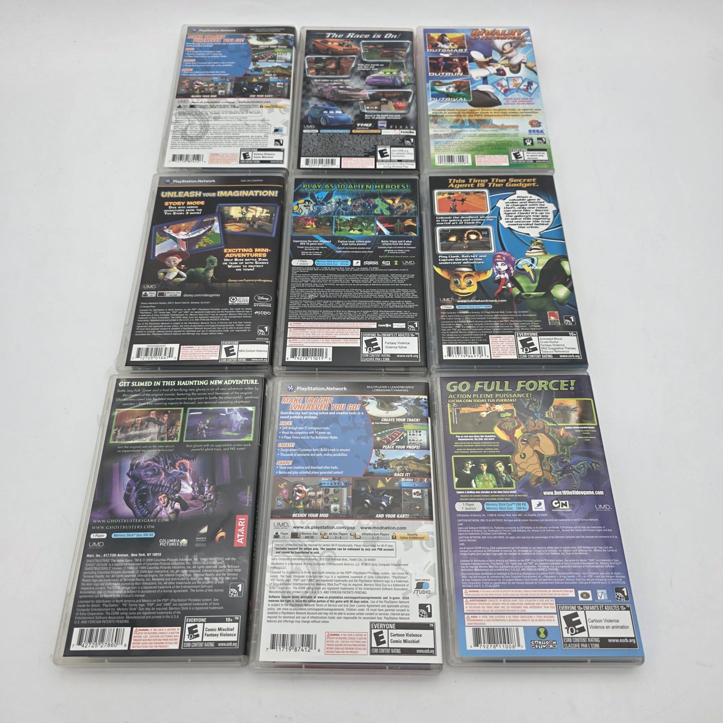 Lot of 9 Sony PlayStation Portable PSP Games