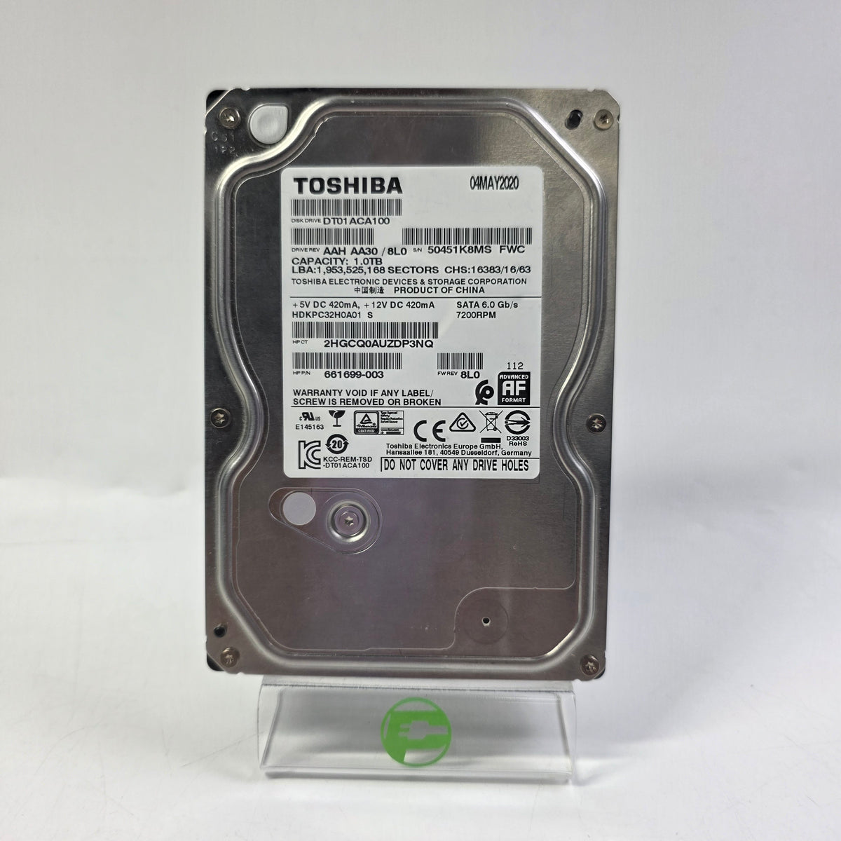 Toshiba 3.5" DT01ACA100 1TB SATA III 6Gbps HDD 661699-003