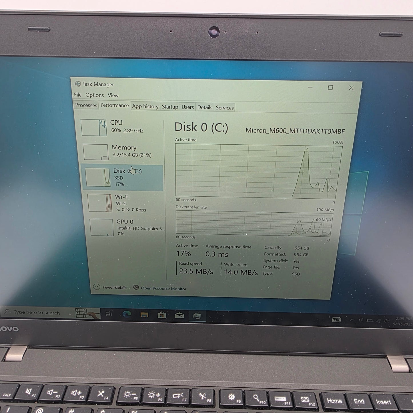 Lenovo Laptop 15.6" i5-6200U 2.3GHz 8GB RAM 1TB HDD