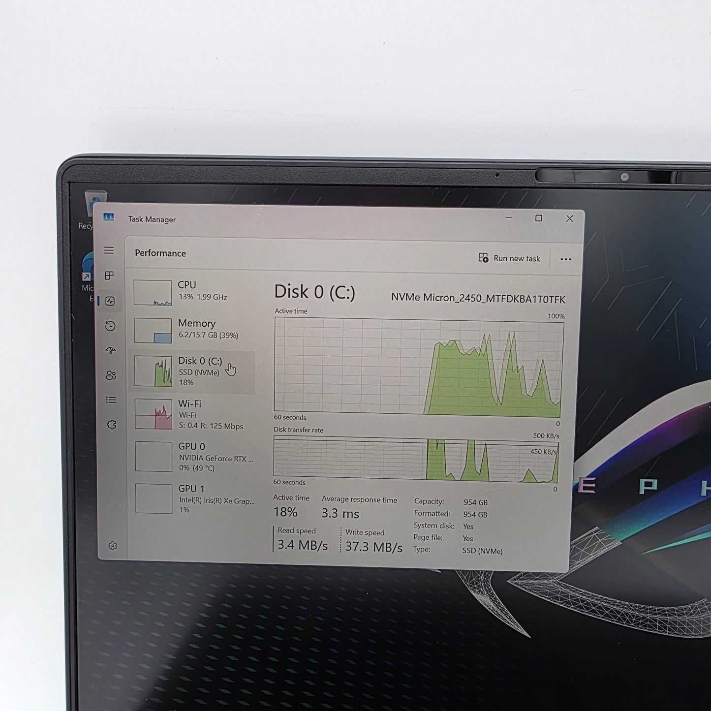 Asus ROG Zephyrus M16 GU603Z 16" i9-12900H 2.5GHz 16GB RAM 1TB SSD