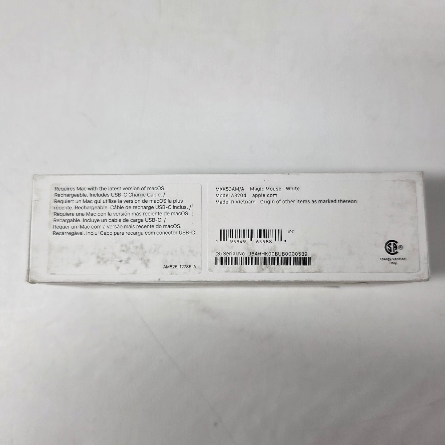 New Apple Magic Mouse (USB-C) A3204 White