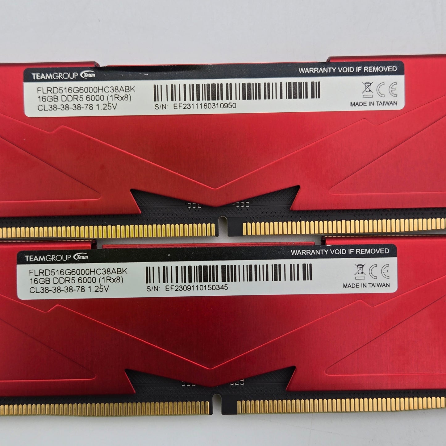 Team T-Force Vulcan 32GB (2x16GB) RAM DDR5 6000MHz FLRD516G6000HC38ABK