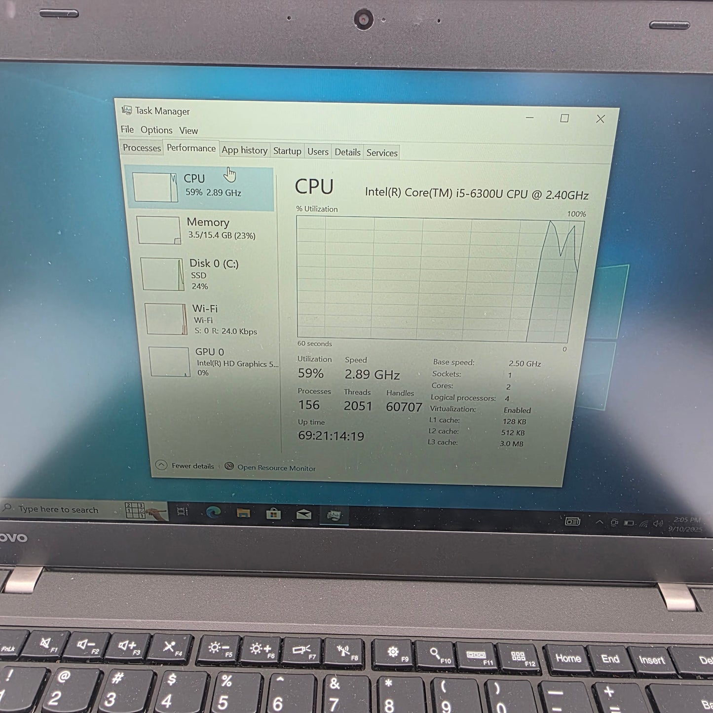 Lenovo Laptop 15.6" i5-6200U 2.3GHz 8GB RAM 1TB HDD