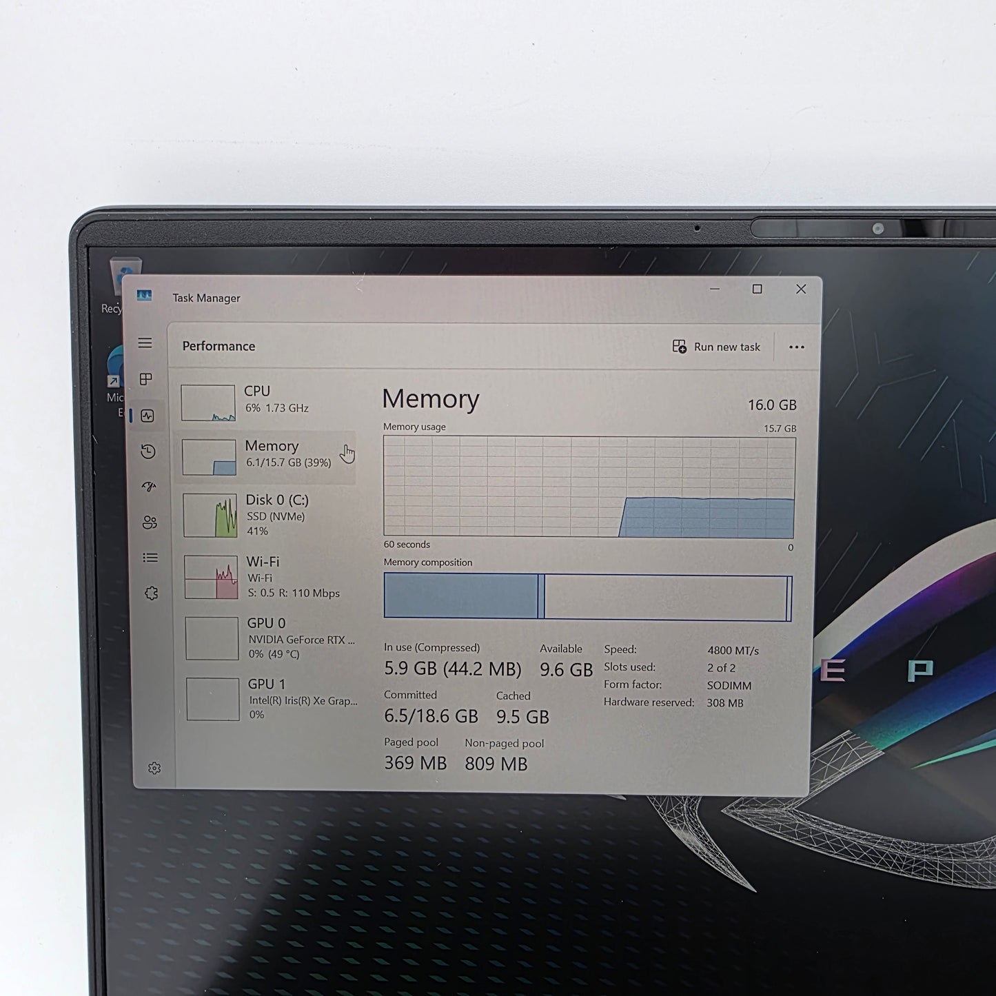 Asus ROG Zephyrus M16 GU603Z 16" i9-12900H 2.5GHz 16GB RAM 1TB SSD