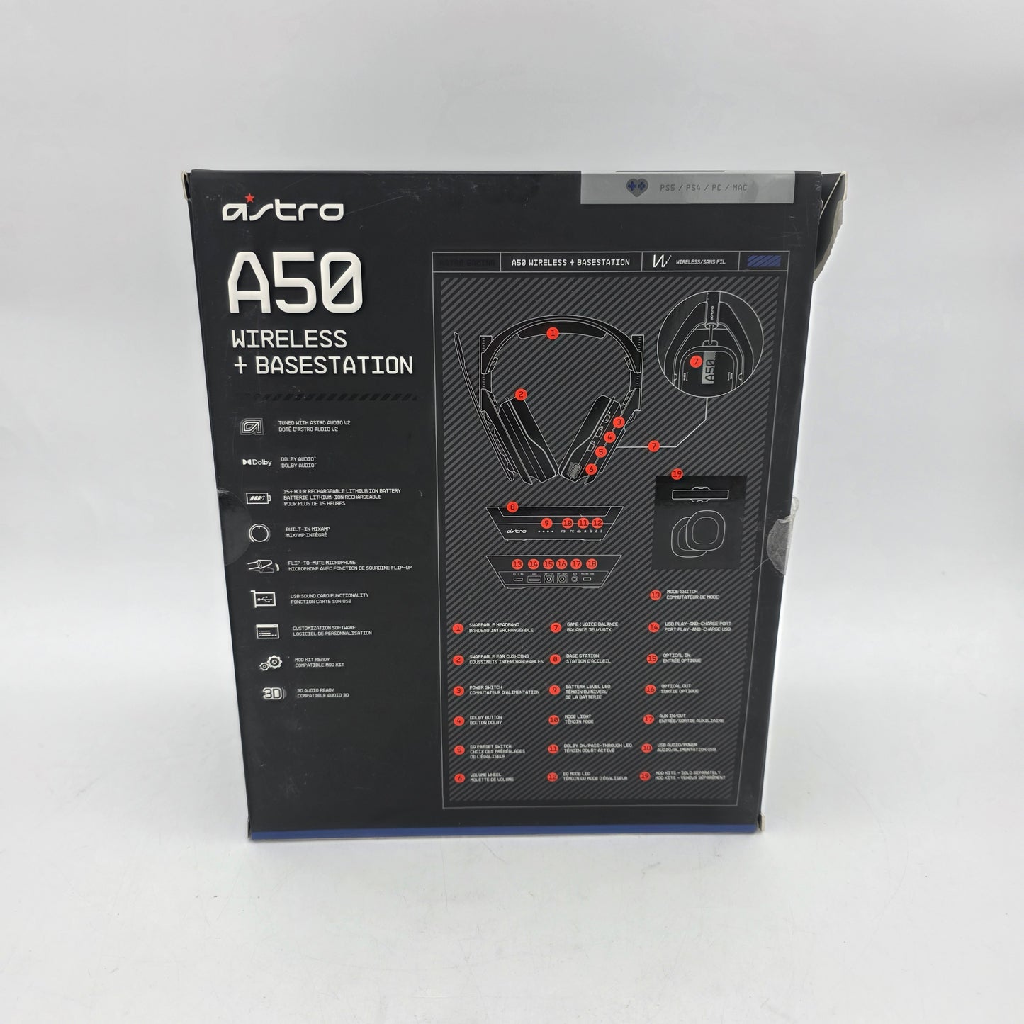 ASTRO A50 Wireless + Base Station Gaming Headset Black A00085