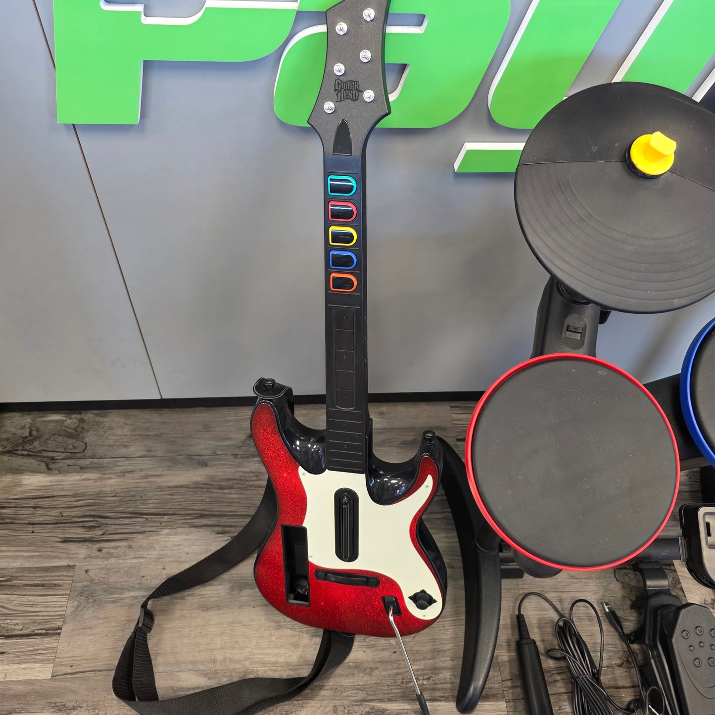 Nintendo Guitar Hero Controller and Drum Set Black