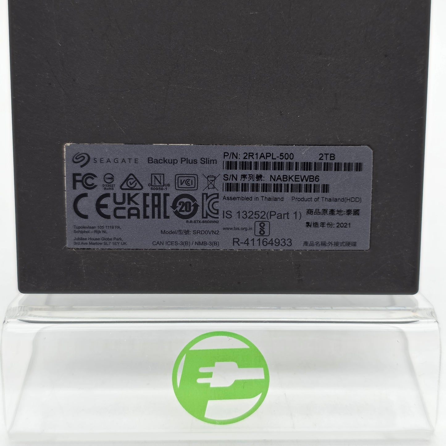 Seagate External Backup Plus Slim 2TB Micro USB-B to USB-A HDD SRD0VN2