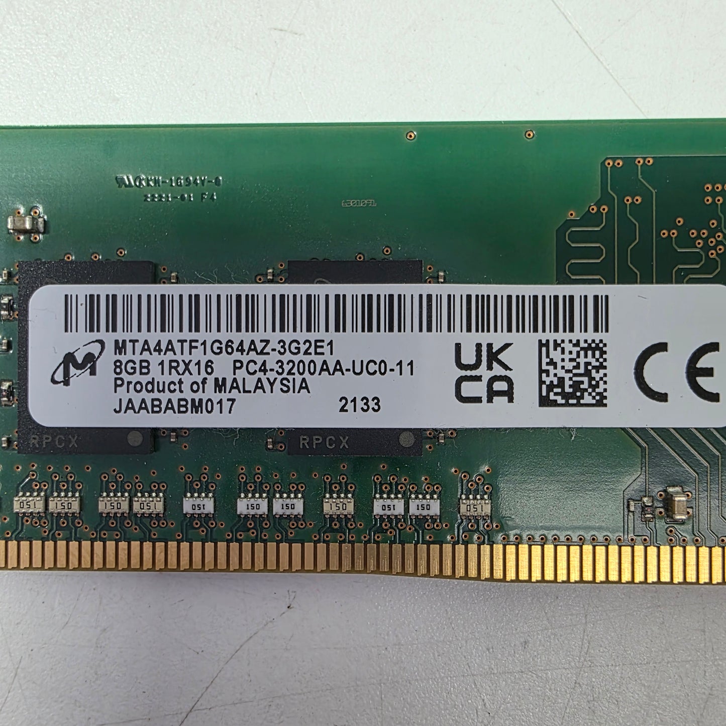 Micron Malaysia 8GB (1x8GB) RAM DDR4 3200MHz JAABABM017