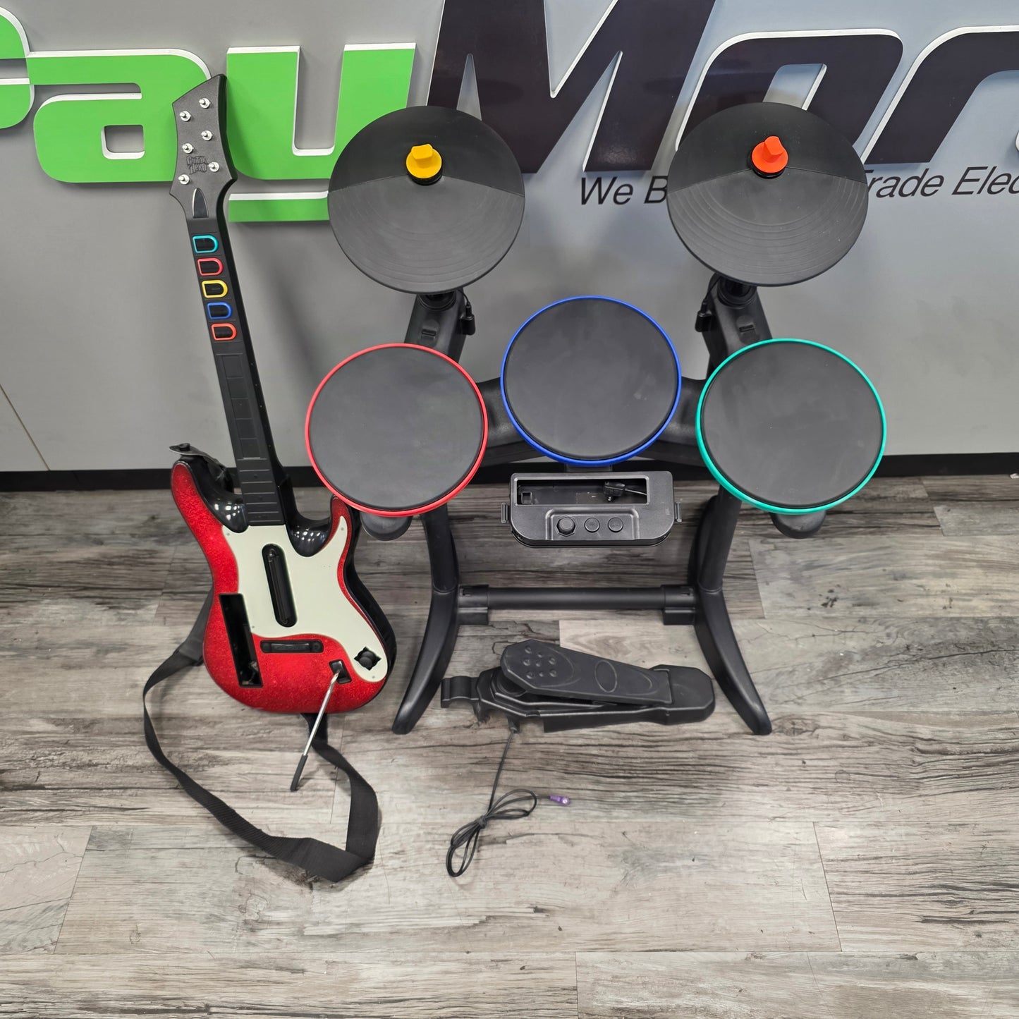 Nintendo Guitar Hero Guitar and Drum Pad Controller Black