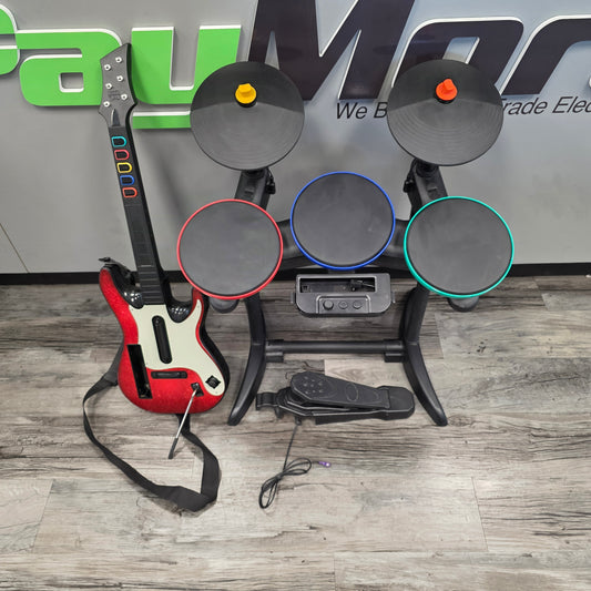 Nintendo Guitar Hero Guitar and Drum Pad Controller Black