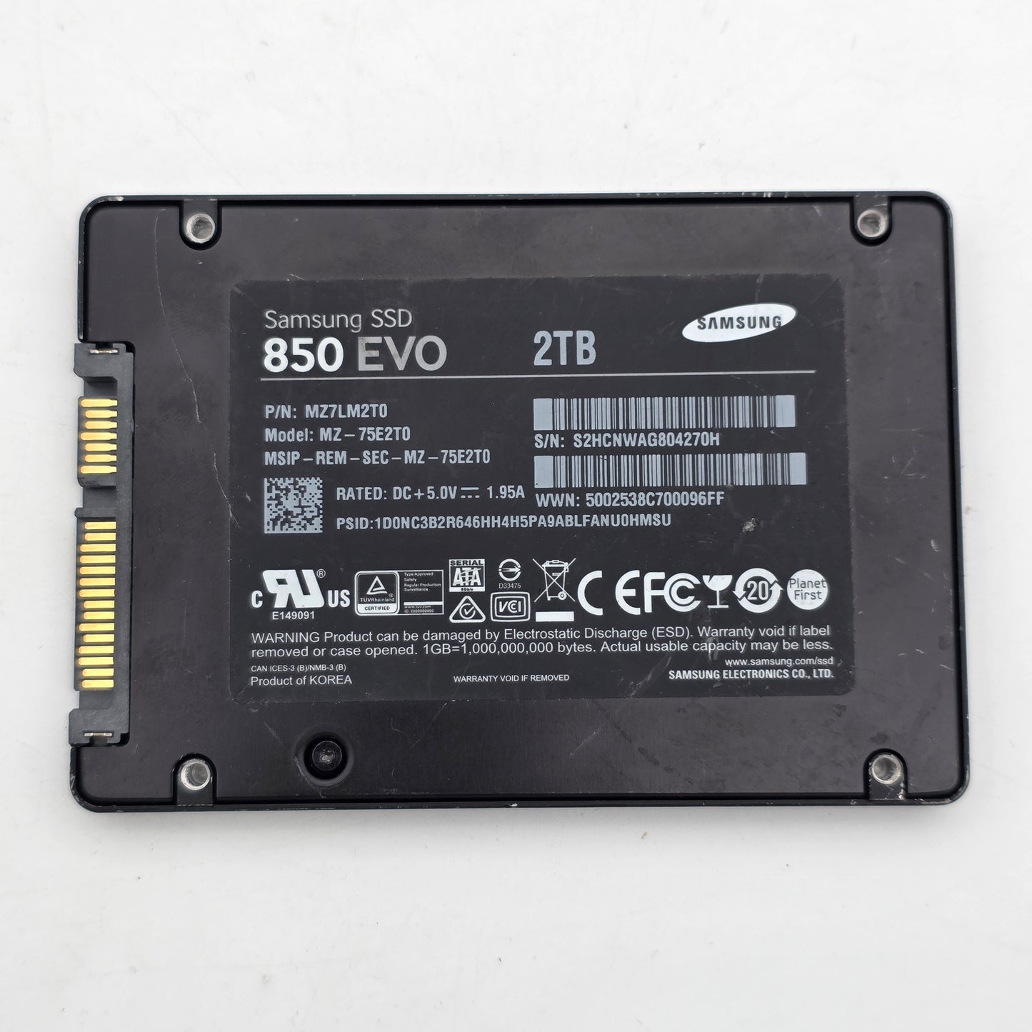Samsung 2.5" 850 EVO 2TB SATA III 6Gbps SSD MZ-75E2T0