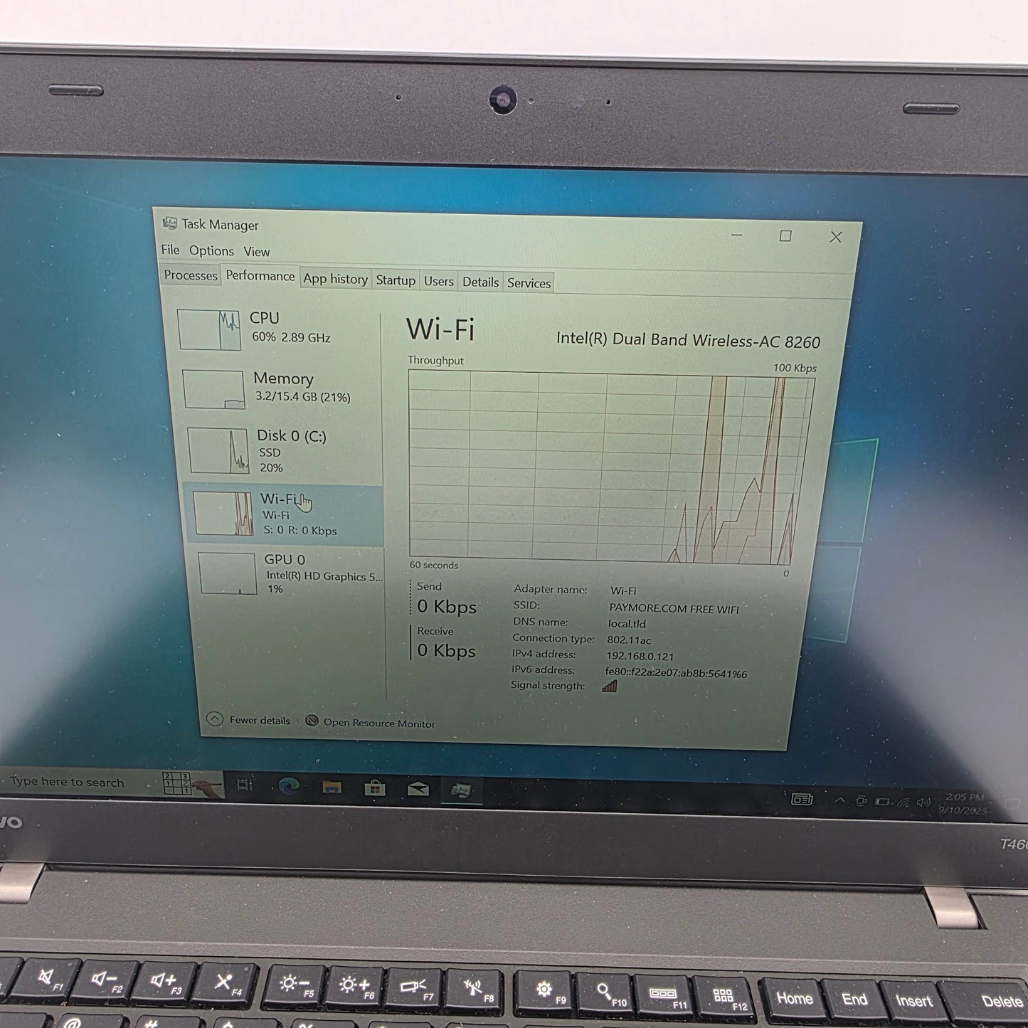 Lenovo Laptop 15.6" i5-6200U 2.3GHz 8GB RAM 1TB HDD