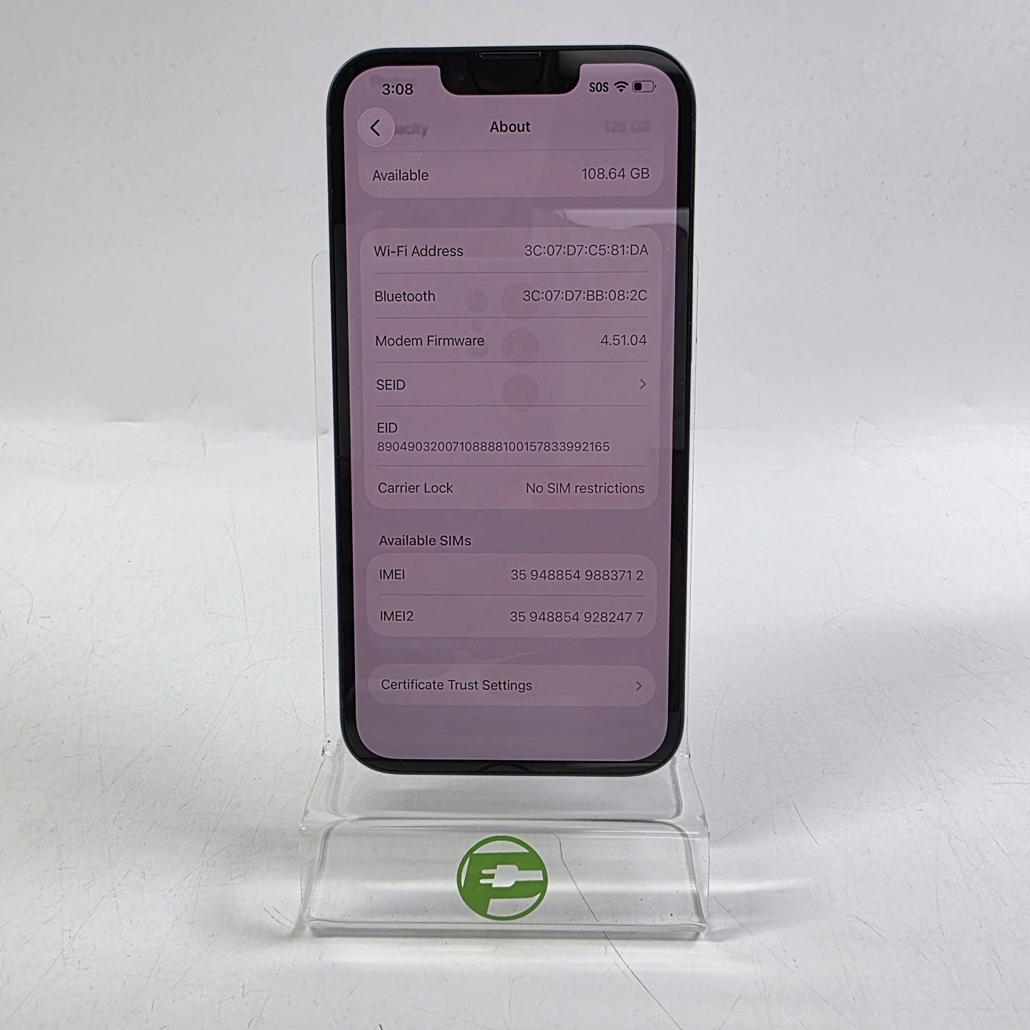 Factory Unlocked Apple iPhone 14 128GB Midnight MPUA3LL/A