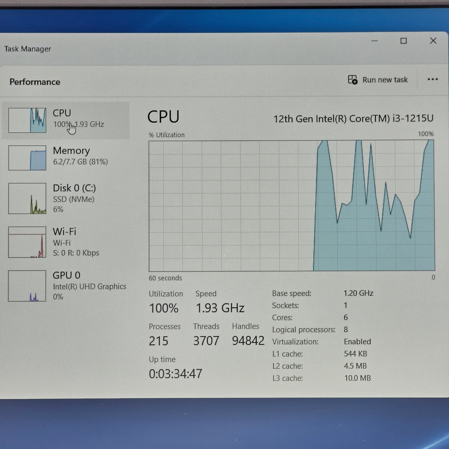 Dell Inspiron 3520 15" i3-1215U 1.2GHz 8GB RAM 512GB SSD