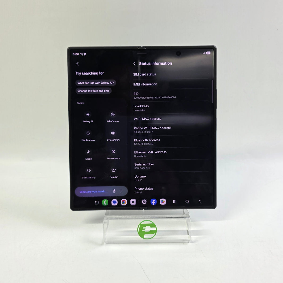 Factory Unlocked Samsung Galaxy Z Fold8 Ultra 12GB RAM 512GB SM-F976U1 Purple