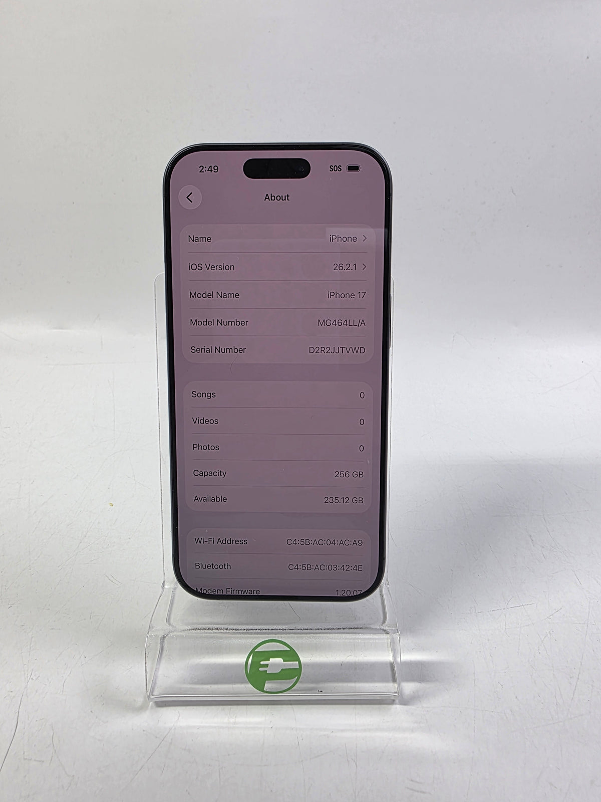 Factory Unlocked Apple iPhone 17 256GB Black MG464LL/A
