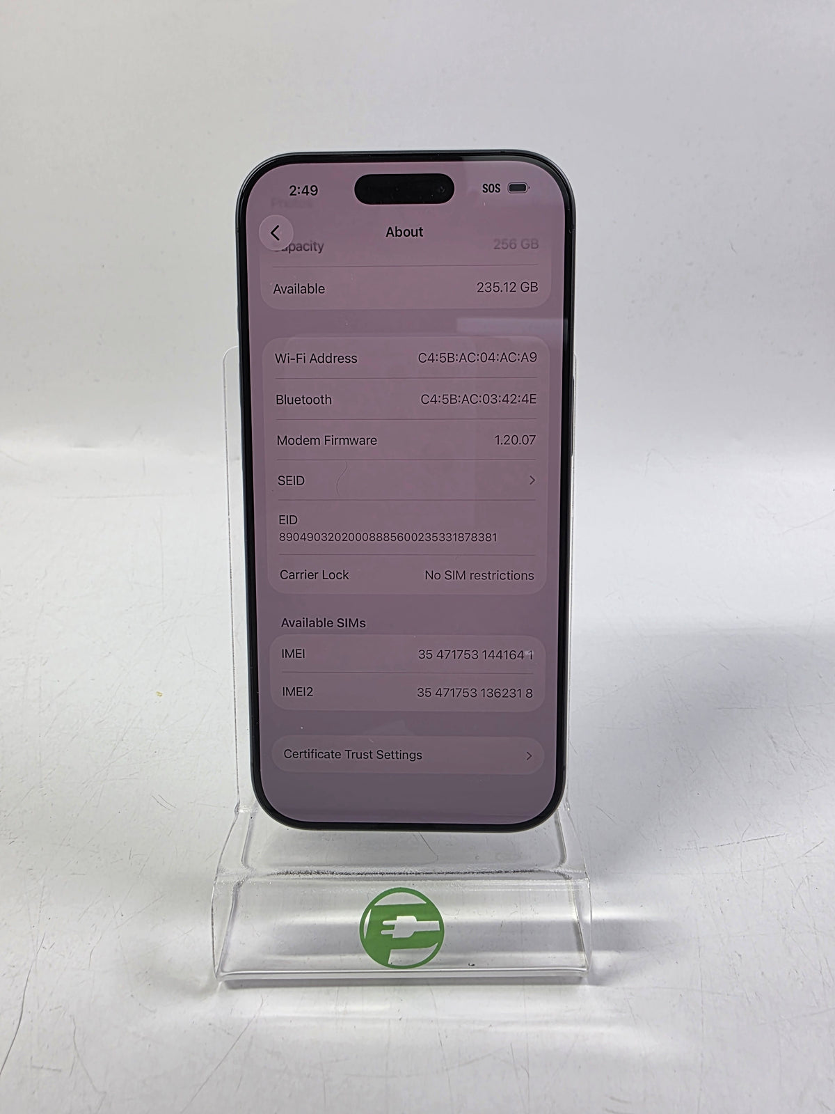 Factory Unlocked Apple iPhone 17 256GB Black MG464LL/A