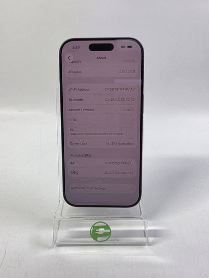 Factory Unlocked Apple iPhone 17 256GB Black MG464LL/A