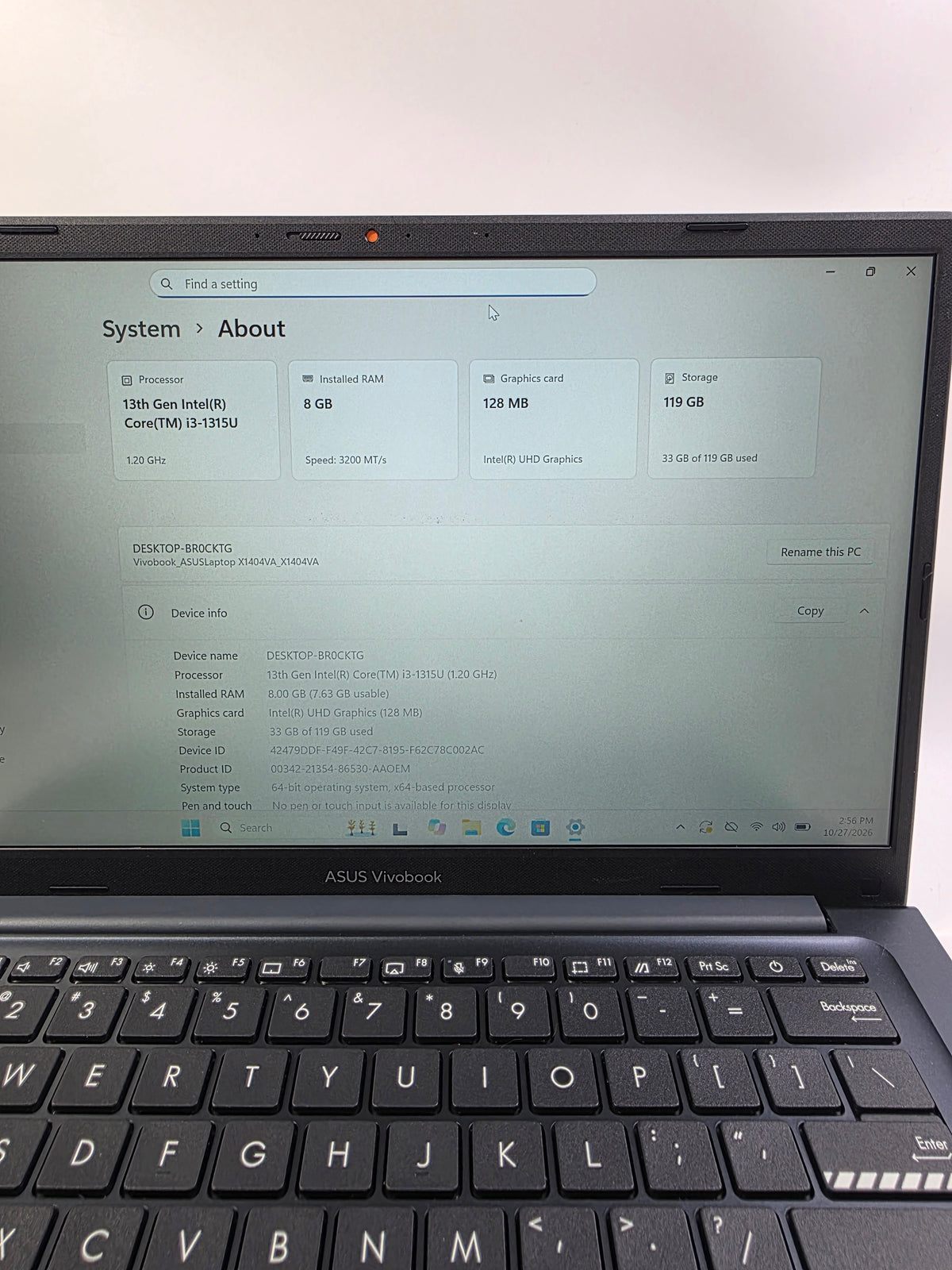 Asus Vivobook 14 X1404VA 13.9 i3-1315U 1.2GHz 8GB RAM 128GB SSD