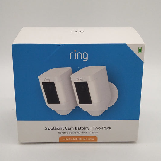 New Ring Spotlight Cam Battery Security Camera White 2-Pack