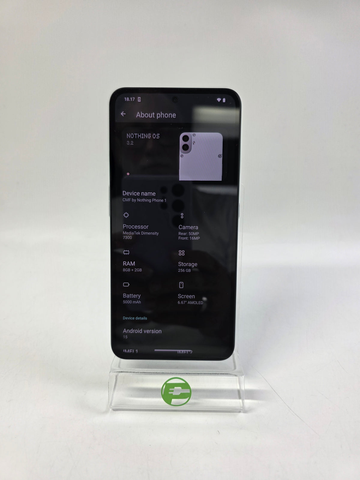 Factory Unlocked Nothing Phone 1 256GB Nothing OS 3.2 Alpine Blue A015