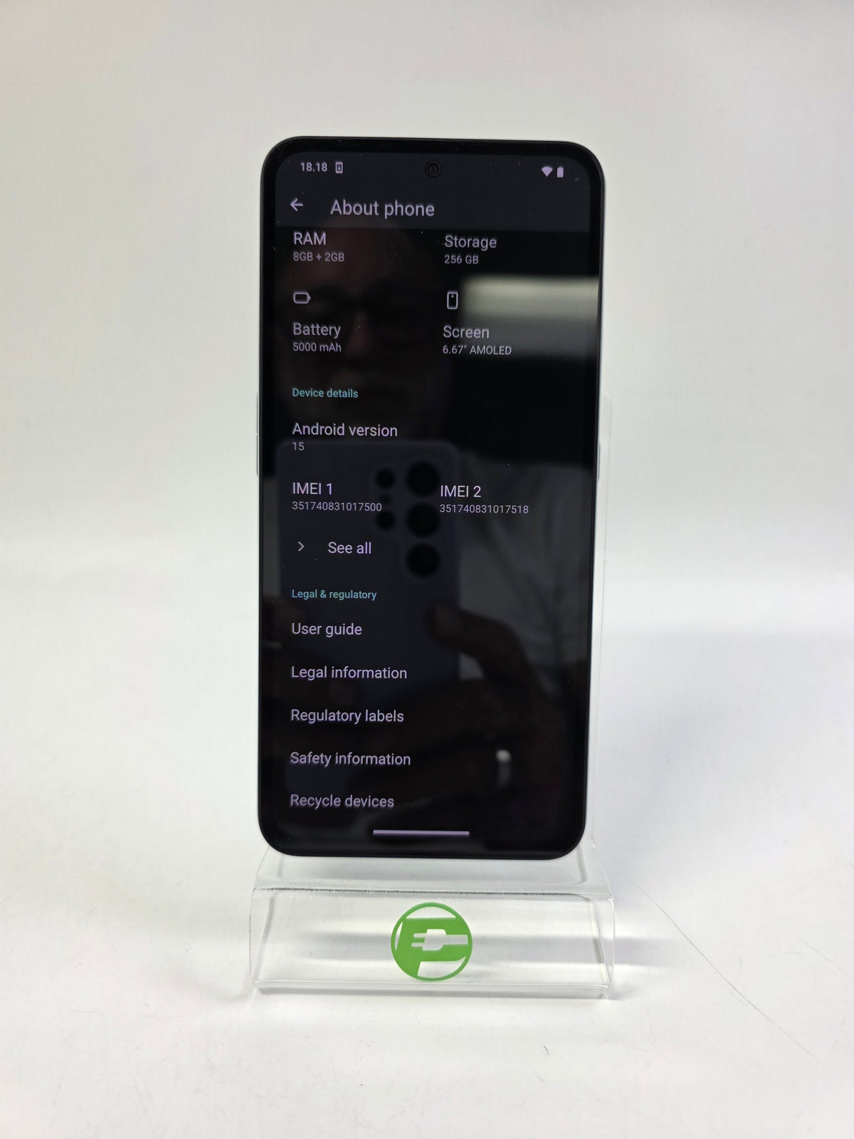 Factory Unlocked Nothing Phone 1 256GB Nothing OS 3.2 Alpine Blue A015