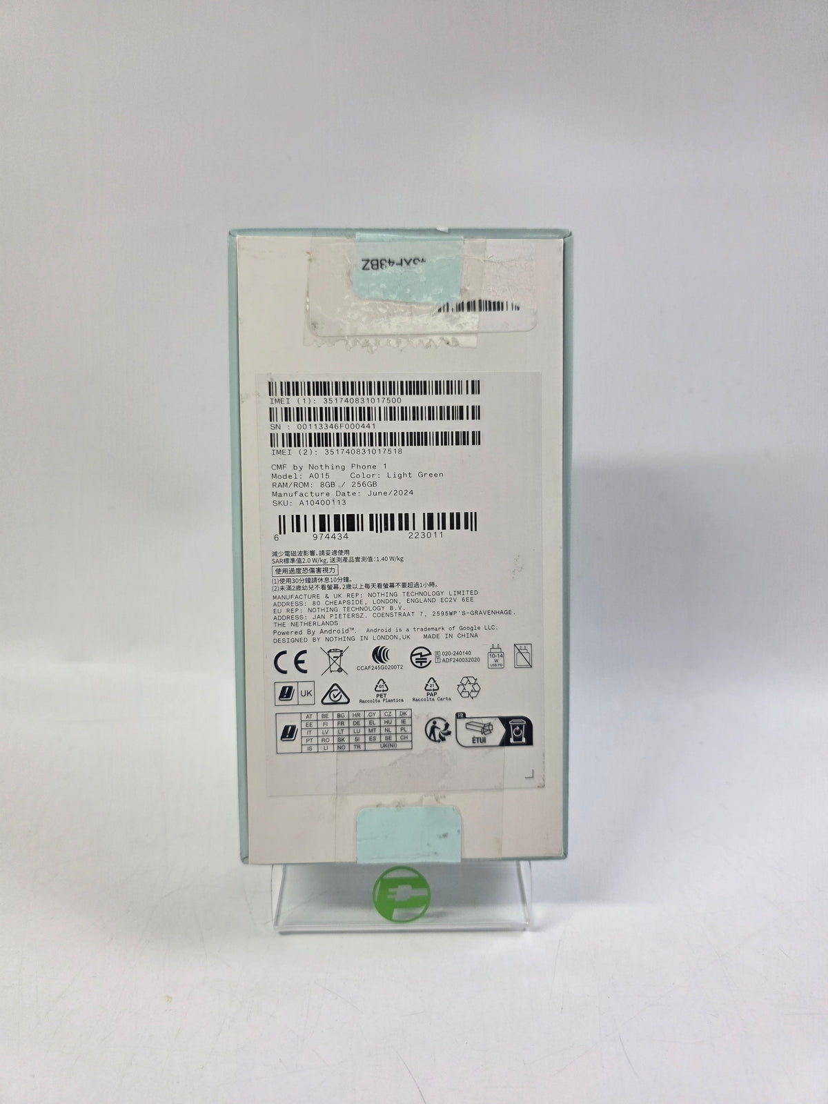 Factory Unlocked Nothing Phone 1 256GB Nothing OS 3.2 Alpine Blue A015