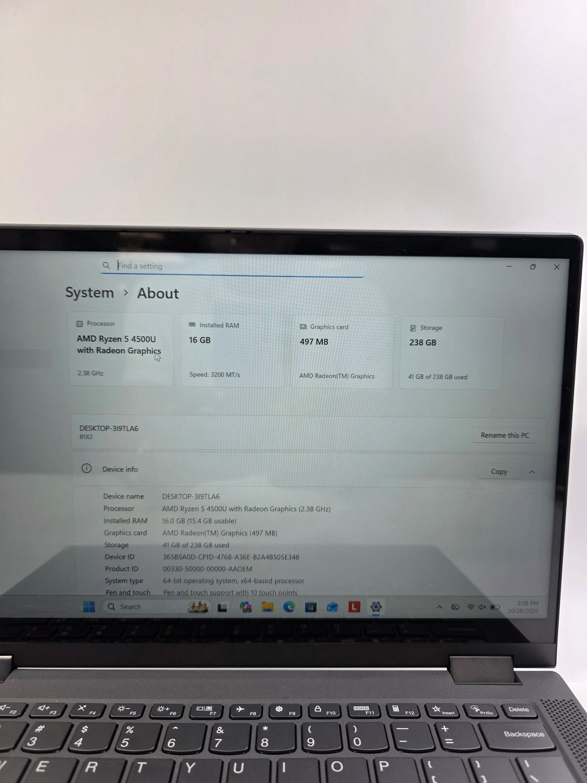 Lenovo IdeaPad Flex 5 14ARE05 13.9 Ryzen 5 4500U 2.3GHz 16GB RAM 256GB SSD