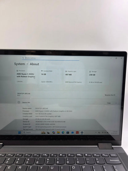Lenovo IdeaPad Flex 5 14ARE05 13.9 Ryzen 5 4500U 2.3GHz 16GB RAM 256GB SSD