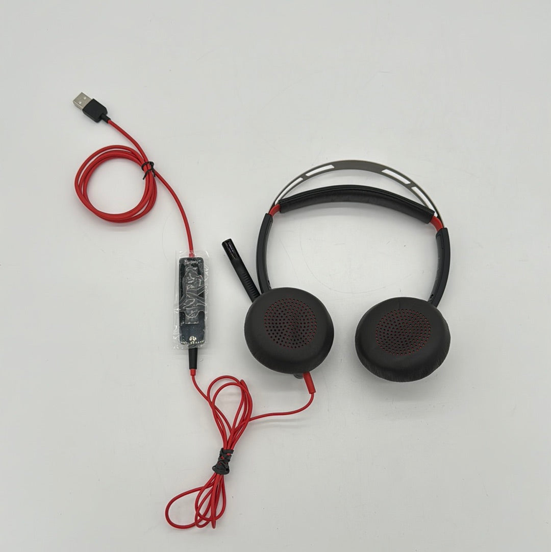 Poly Blackwire 5200 Computer Headset Black/Red C5220t