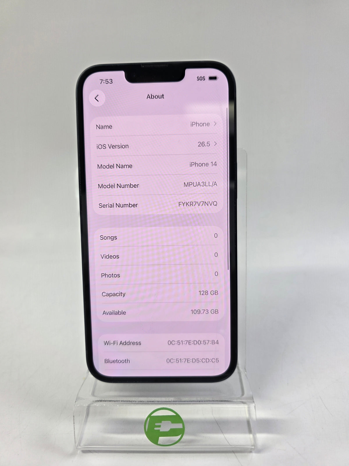 Factory Unlocked Apple iPhone 14 128GB Midnight MPUA3LL/A