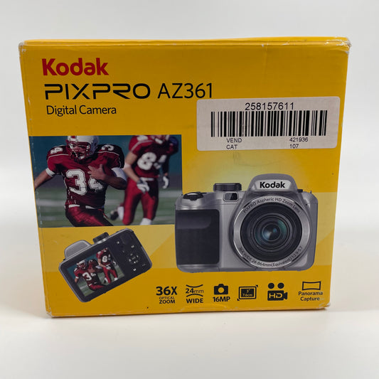 New Kodak PIXPRO AZ361 16.0MP Point and Shoot Digital Camera