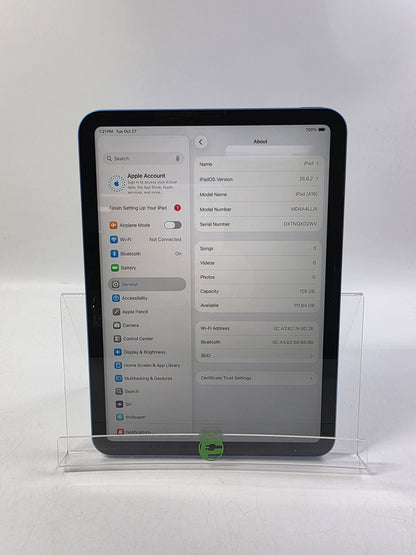 WiFi Only Apple iPad 11" (A16) 128GB Blue MD4A4LL/A