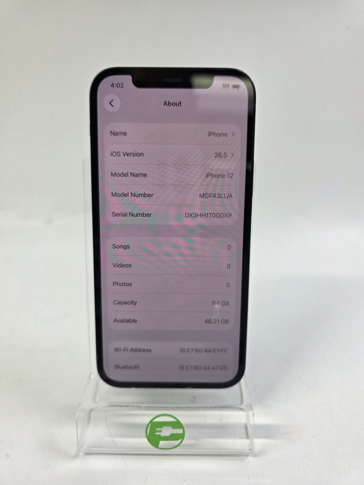 Factory Unlocked Apple iPhone 12 64GB Black MGF43LL/A