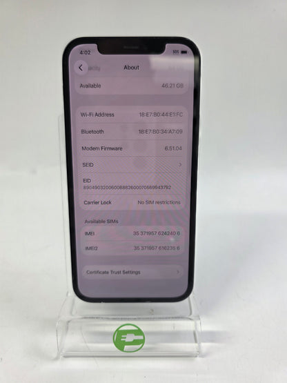 Factory Unlocked Apple iPhone 12 64GB Black MGF43LL/A