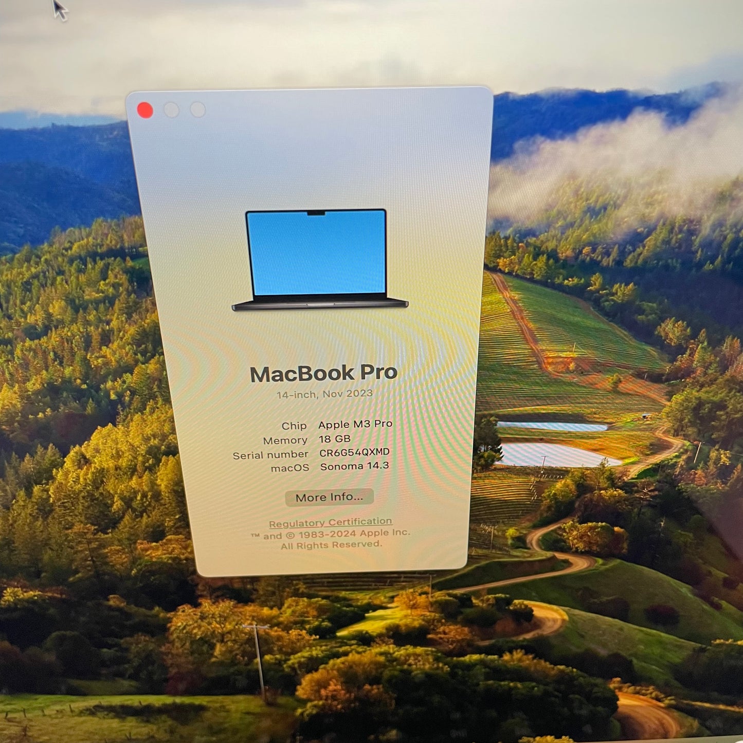 2023 Apple MacBook Pro 14" M3 Pro 4.0GHz 18GB RAM 512GB SSD Space Black A2992